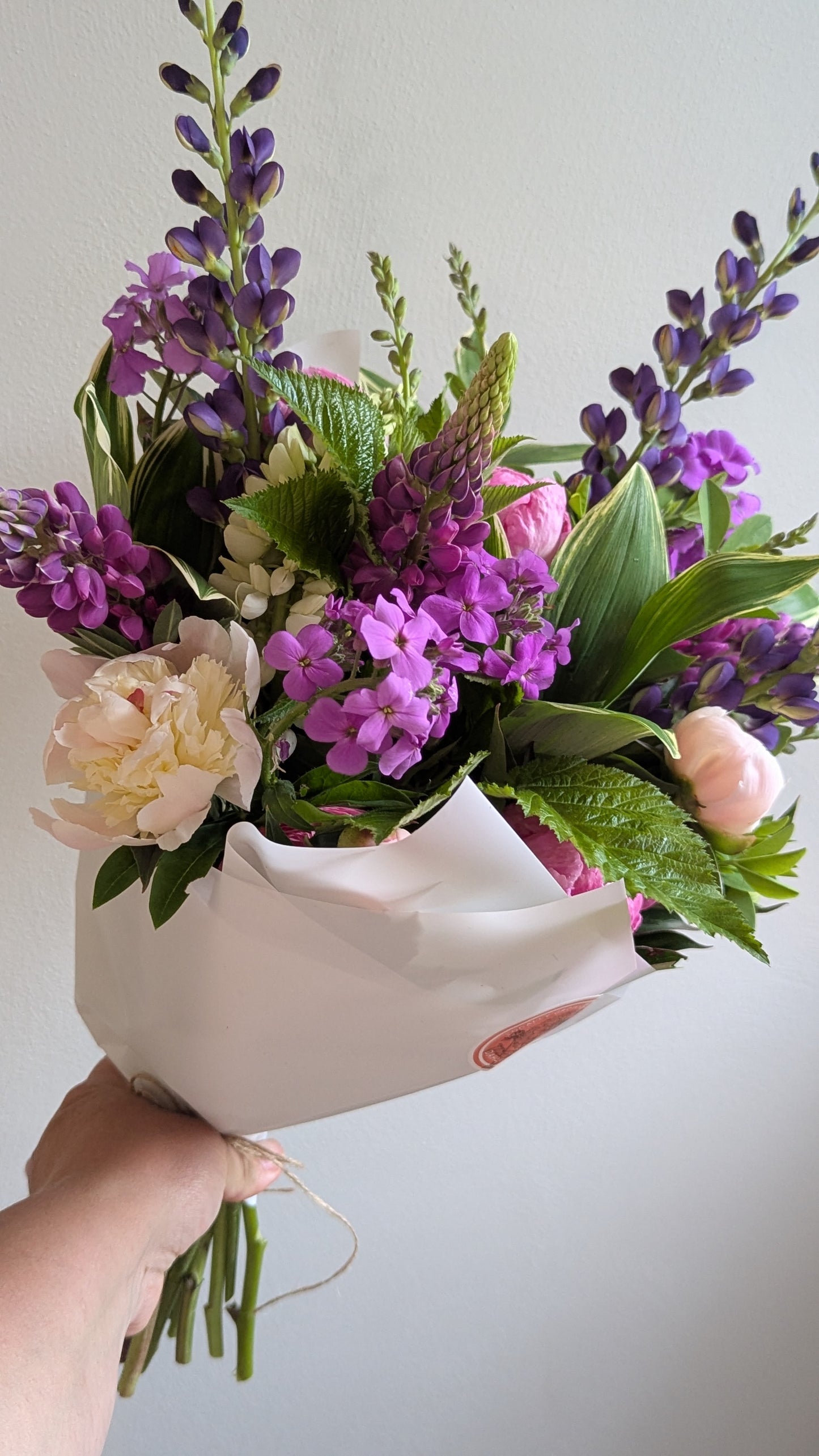 Pink/purple/blush peony bouquet (wrapped bunch) local pickup only -- Saturday, May 23 🌸 8a-8p